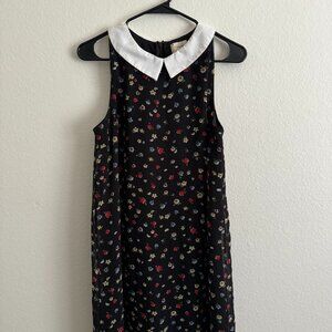 URBAN OUTFITTER Coincidence & Change Peter Pan Collar Floral Dress Black Medium
